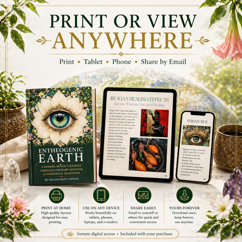 plant medicine printable book phone tablet pdf digital download read anywhere integration workbook instant download
