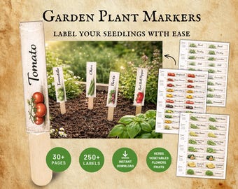 Biblioteca de etiquetas para semillas, más de 200 marcadores imprimibles para hierbas y hortalizas - para usar cada año (PDF imprimible)