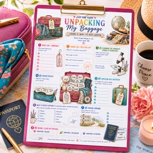 Letting Go Worksheet, Resentment Therapy, Trauma Healing by Unpacking Emotional Baggage, (Printable PDF)