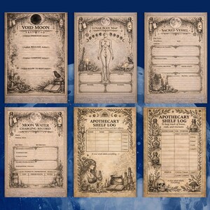 Witch moon water tags printable, lunar labels for ritual work, apothecary grimoire pages, occult moon journal pdf, dark feminine witchcraft Moon water labels printable pdf, lunar magic ritual tags, book of shadows pages for witches, dark goddess grimoire style printables