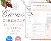 Cacao Ceremony Intention Setting Worksheets, Printable Self-Care (PDF Download)