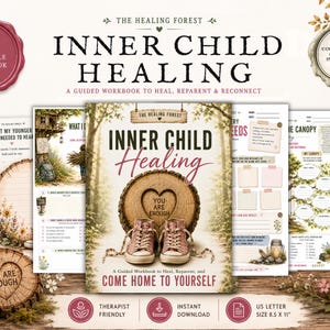 Arbeitsbuch zur Heilung des inneren Kindes, Tagebuch zur Genesung von Traumaüberlebenden, Reparenting-Therapie (Druckbare PDF-Datei)