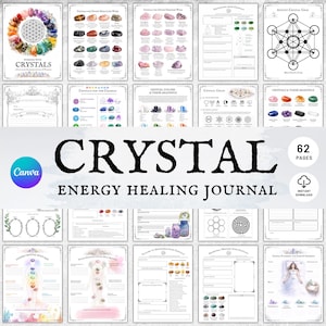Crystal Healing Workbook, Chakra Alignment Guide, Energy Healing Journal (PDF)