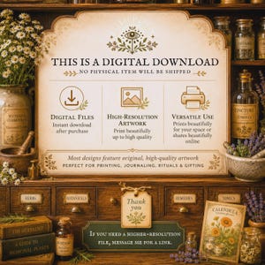 Apothecary Spell Cards, Herbalism Ritual Journal, Green Witch Magic Grimoire Pages (Printable PDF) image 10