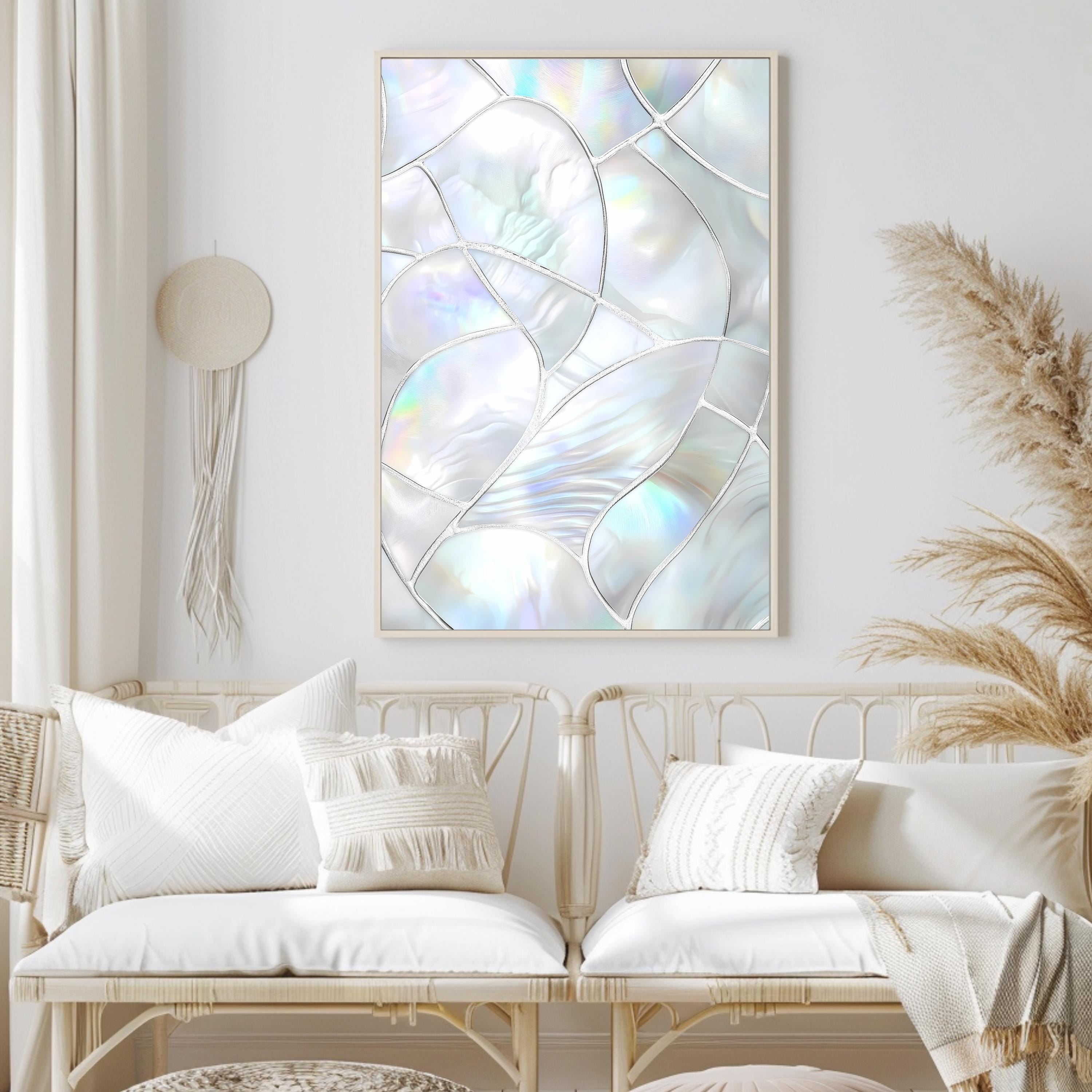 Abstract Nature Art | Mother of Pearl Digital Download | Elegant Beach House Artwork |  Coastal Hamptons Condo Decor | Abalone Shell Print