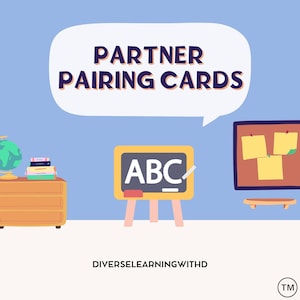 Tarjetas de emparejamiento de parejas - Elementos esenciales del aula