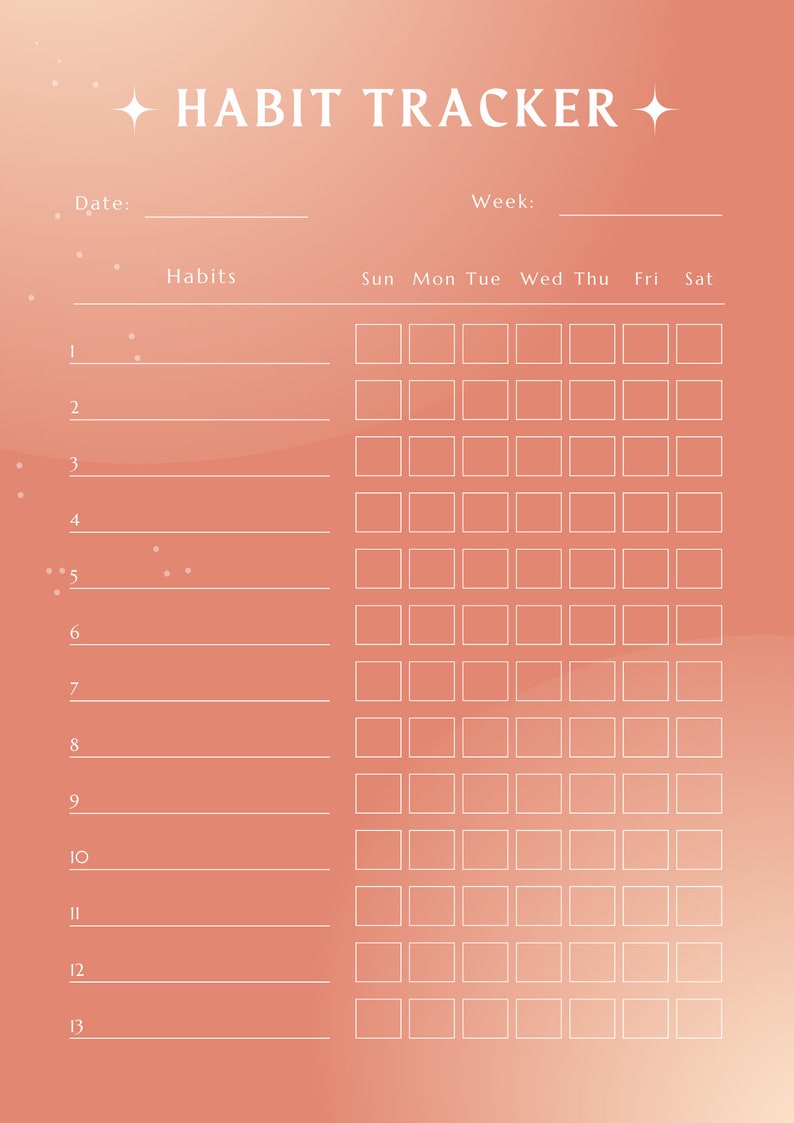 Pink Behavior Tracker Colorful Pink Habit Tracker // INSTANT DOWNLOAD - Etsy