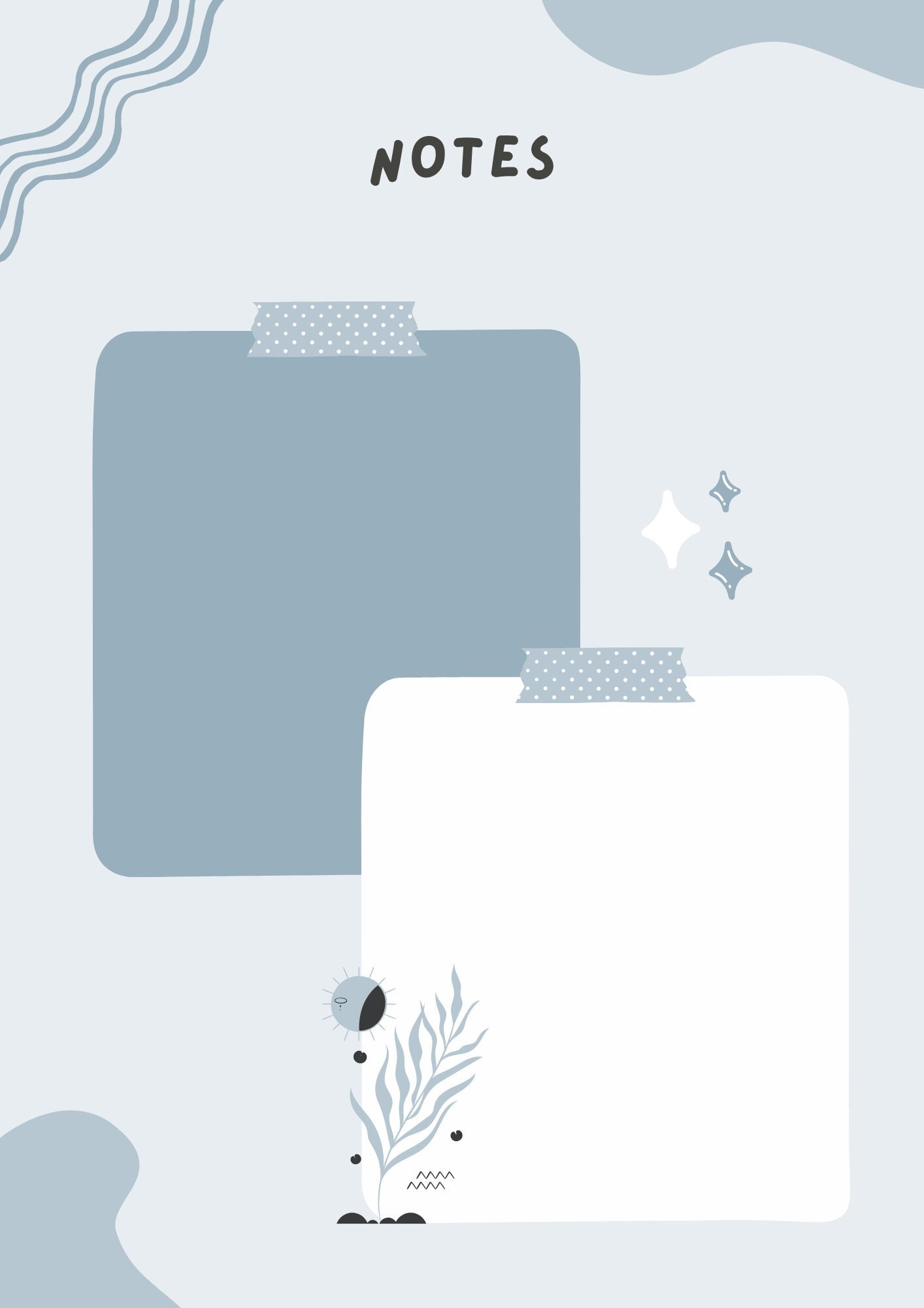 Blue Mini Notes Cute Blue Notes Sheet // INSTANT DOWNLOAD - Etsy
