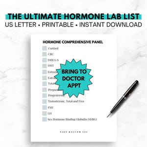 Hormone Balance for Women Bloodwork Testing Hormone Imbalance Lab List Cortisol Testing Gut Health for Women over 40 Adrenal Fatigue List