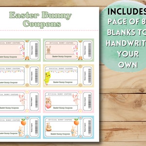 Easter Bunny Coupons/bunny Bucks/easter Egg Filler/easter Basket ...