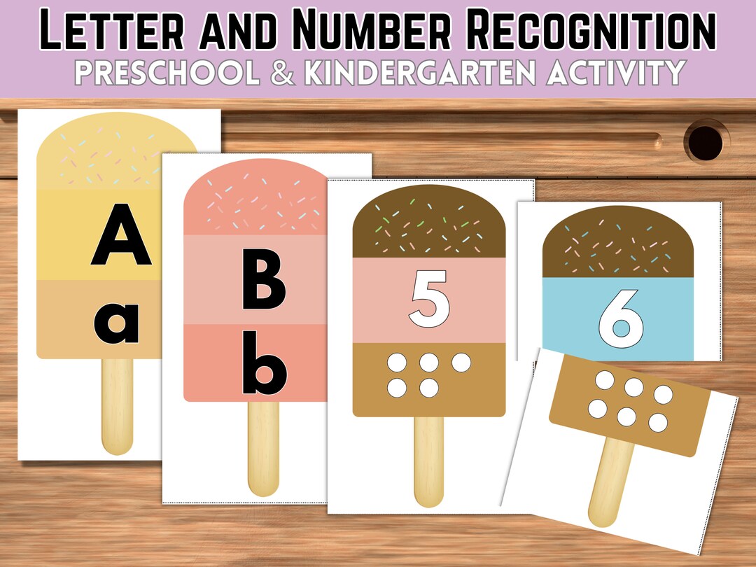 Popsicle Matching Letter and Number Recognition, Preschool Activity ...