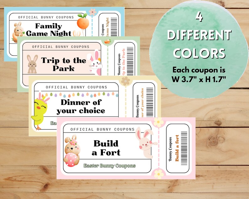 Easter Bunny Coupons/bunny Bucks/easter Egg Filler/easter Basket