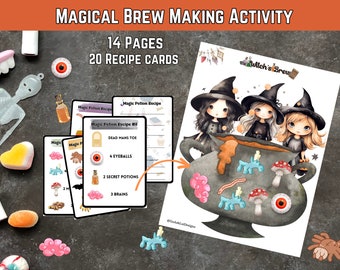 Halloween Potion Making Activity for Kids, Witch Brew Game (PDF Pattern)