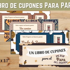 Livro de Cupones para el dia el padre, Livro de cupons para o pai em espanhol, Presente para o pai, Regalo para papa, Dia dos pais para impressão, Digital