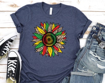 T-shirt tournesol Juneteenth : culture des Noirs, histoire des Noirs