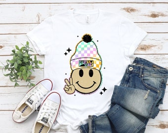 Happy Easter T-Shirt: Smiley Face Easter Vibes Tee