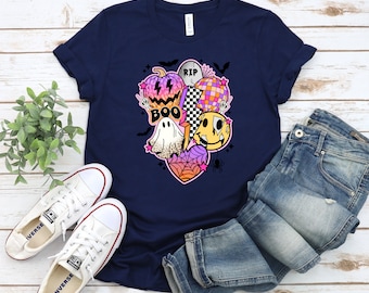 Retro Halloween Graphic Tee: Spooky Season Shirt
