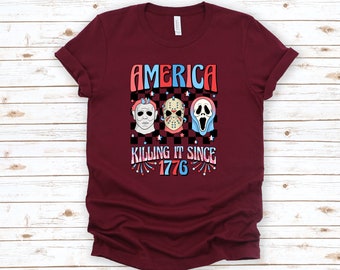 面白いホラー映画の独立記念日Tシャツ：1776年以来のアメリカ