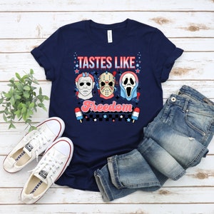 Funny Fourth Of July Shirt, Horror 4th Of July Tshirt, Tastes Like Freedom T shirt, Patriotic Shirt, American Shirt, American Stars Shirt