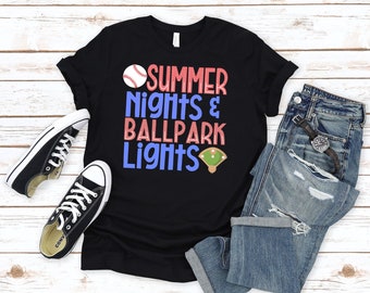 Summer Nights & Ballpark Lights Baseball T-Shirt
