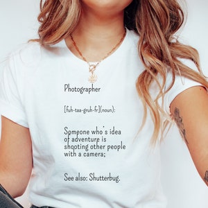 Chemise de définition de photographe, chemise de photographie, t-shirt de photographe de mariage, chemise d'amant d'appareil-photo, t-shirt drôle de photographie, chemise de photo