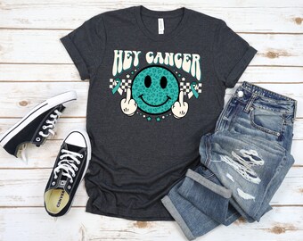 Hey Cancer T-Shirt: Awareness Ribbon, Unisex Jersey Tee