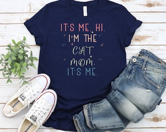 Funny Cat Mom T-Shirt: Cotton Blend, Cat Lover Gift