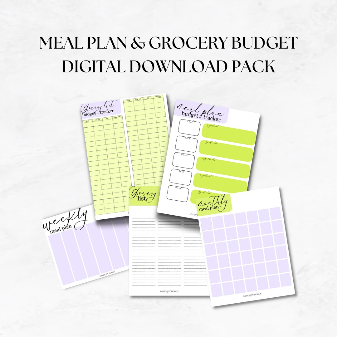 Meal Planning & Grocery Budgeting Bundle Documents | DIGITAL DOWNLOAD ...