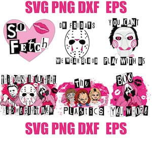 Mean Girls Png Bundle, Mean girls png, Halloween png, Horror png, Horror Character PNG, digital download