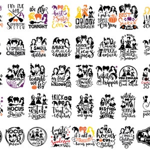 Bundle PNG Hocu Pocu, Halloween Png, Sandersonn Sisters Png, Hocu Pocu Halloween, sorcières Png, Halloween sublimation Bundle
