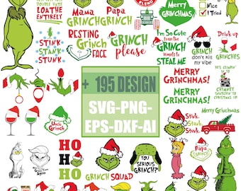 The Grinch Svg Bundle | 195+ Unique Design | Grinch Christmas Svg, Grinch Clipart Files, Cricut & Silhouette Digital File | Instant Download