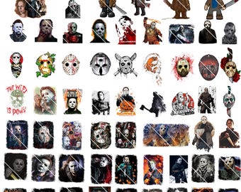 Horror Movie Character PNG Bundle, Halloween Friends (Digital Download)