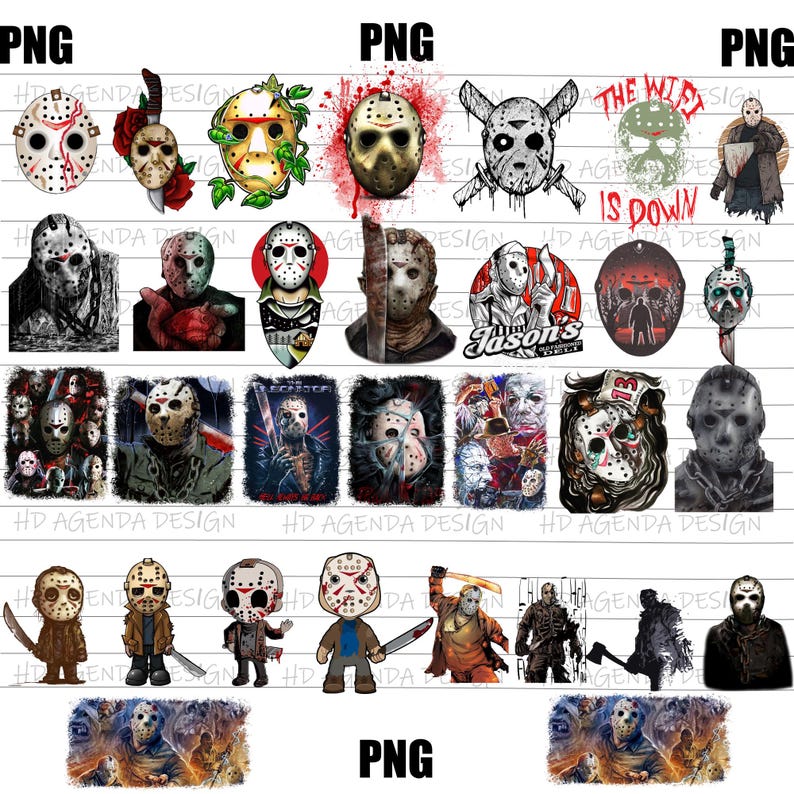 Jason Voorhees Halloween PNG Bundle, Horror Characters - Etsy