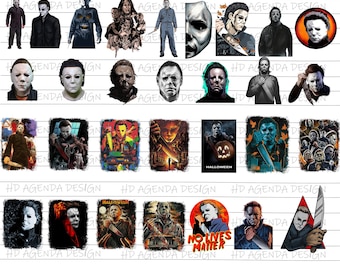 Pakiet postaci z horroru Halloween w formacie PNG