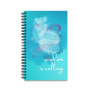 Christian Spiral Journal Wisdom Is Calling Proverbs King Solomon&#39;s wisdom #aqua blue