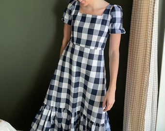 Summer Dress - Checked Dress - Ruffle Dress