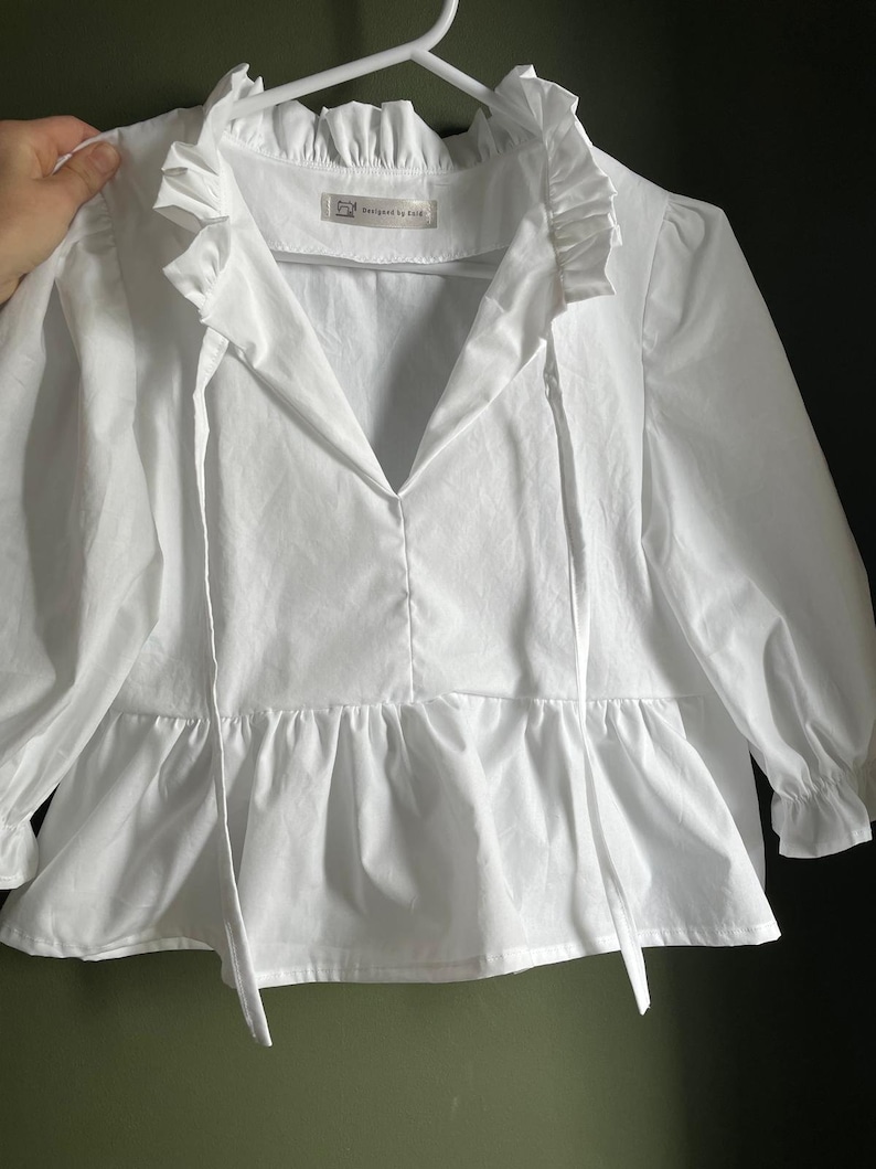 Tie Front Top - Ruffle Top - Puff Sleeve - Made to Order - Etsy