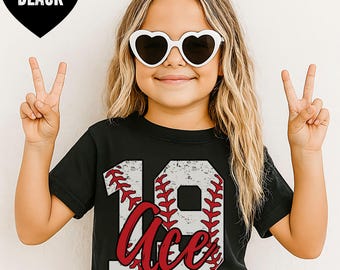 Youth Custom Baseball Name and Number T-shirt, Comfort Colors® Youth Baseball Sibling Tee, Little Sister Baseball Tee
