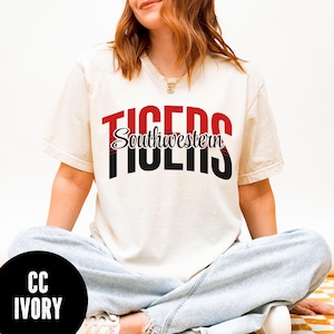 Custom Mascot T-Shirt, Comfort Colors® School Mascot Name, Retro Mascot Tee, High School Mascot Tee, College Mascot,  Personalized Mascot