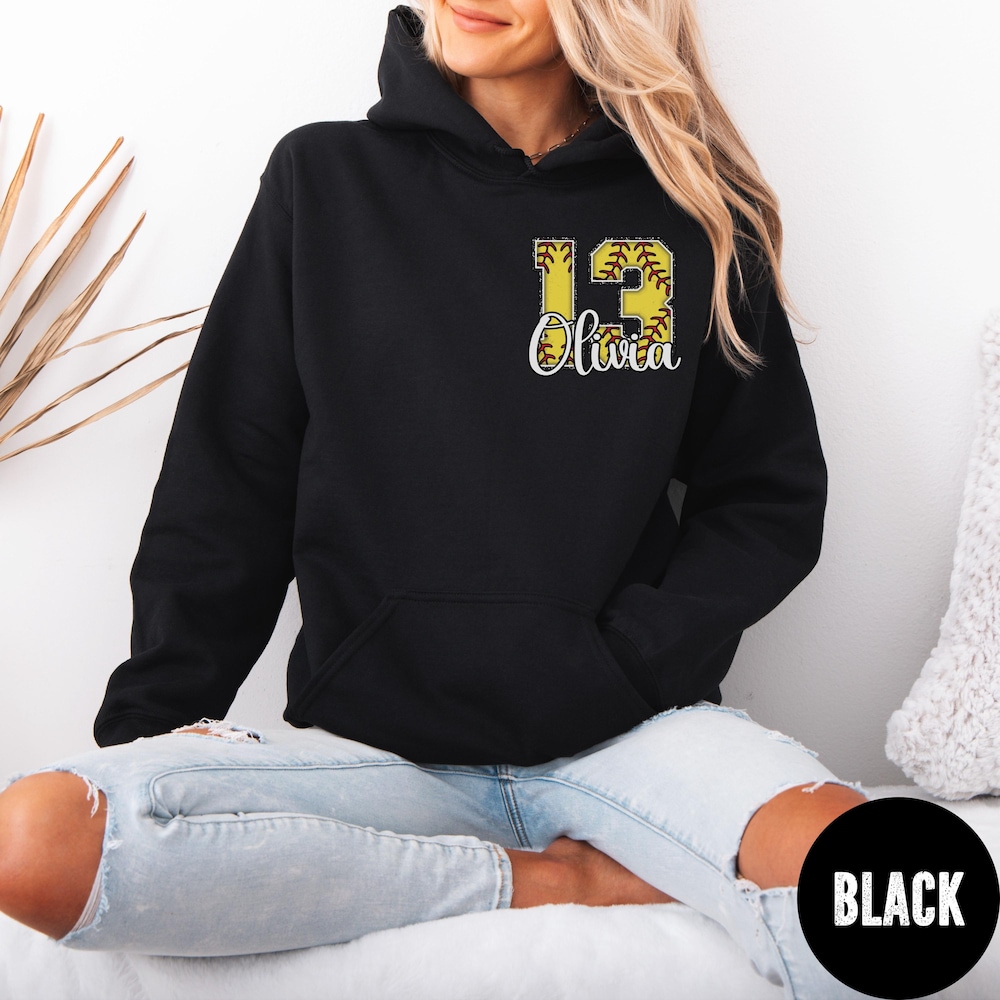 Custom Softball Hoodie, Softball Player Hoodie, Softball Mom Hoodie, Dad Hoodie, Matching Family Hoodies, Softball Game Day Hoodie, Softball Printfushion