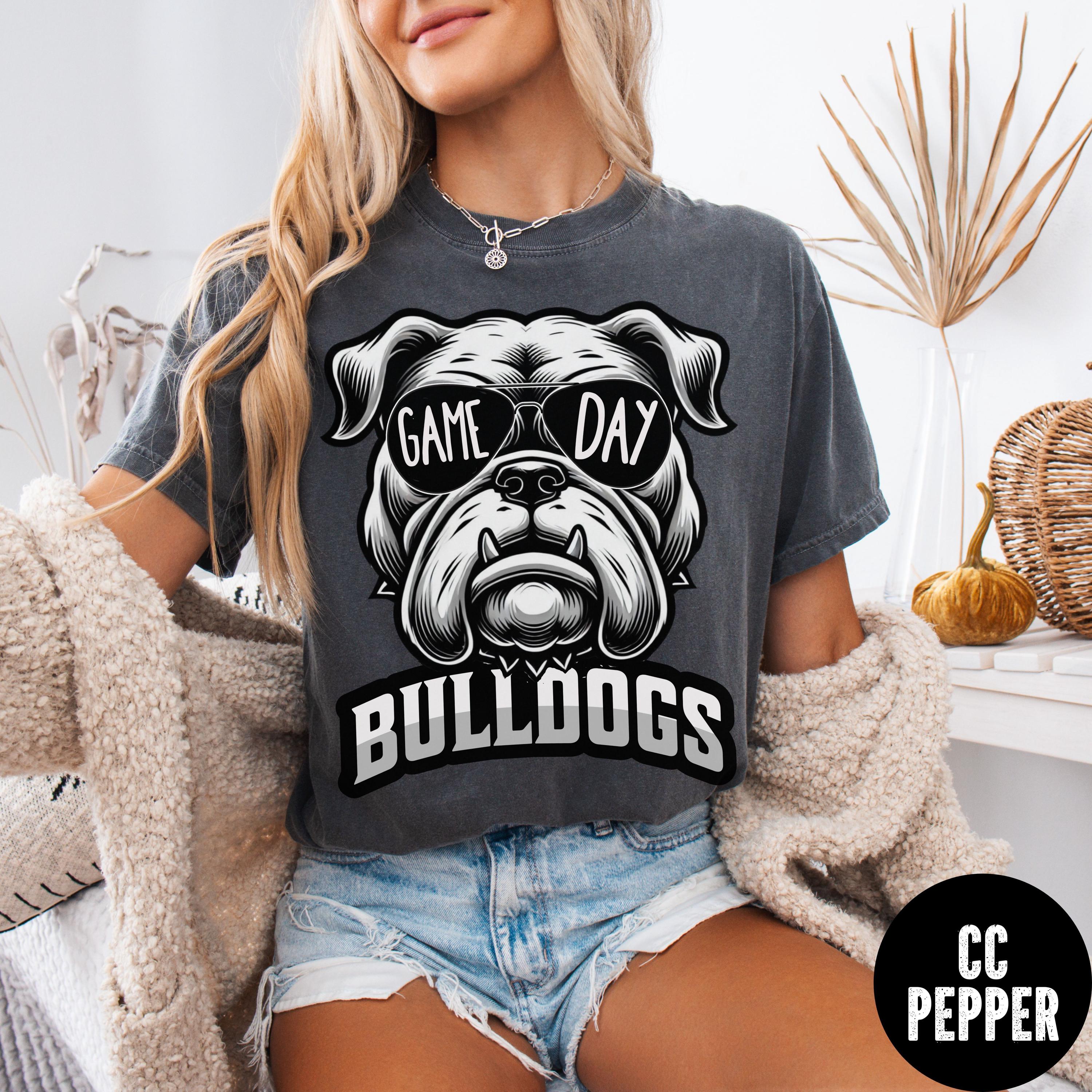 Bulldogs Game Day Comfort Colors T-Shirt: Mascot with Sunglasses