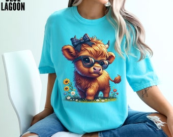Highland Cow Shirt1, Comfort Colors® Cute Cow Shirt, Highland Cow Lovers Shirt, Cow Gift Shirt, Highland Cow apparel, Cute Cow Graphic Tee