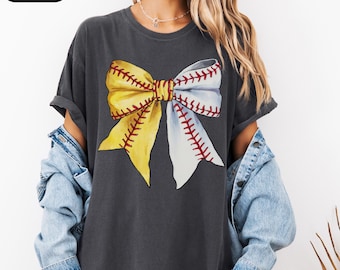 Coquette Baseball Softball Mom Shirt, Comfort Colors® Baseball Mom Shirt, Softball Mom Tee, Baseball Lovers Tee, Softball Shirt, Mom Of Both