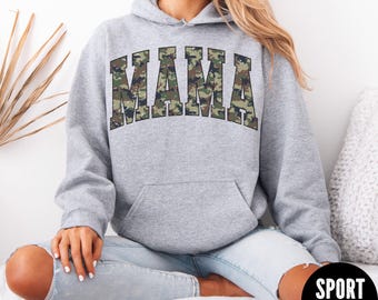 Retro Camo Mama Hoodie, Mama Camouflage Hoodie, Camo Mom Hoodie, Distressed Mama Hoodie, Old School Camo Mama Hoodie, Gift For Mama
