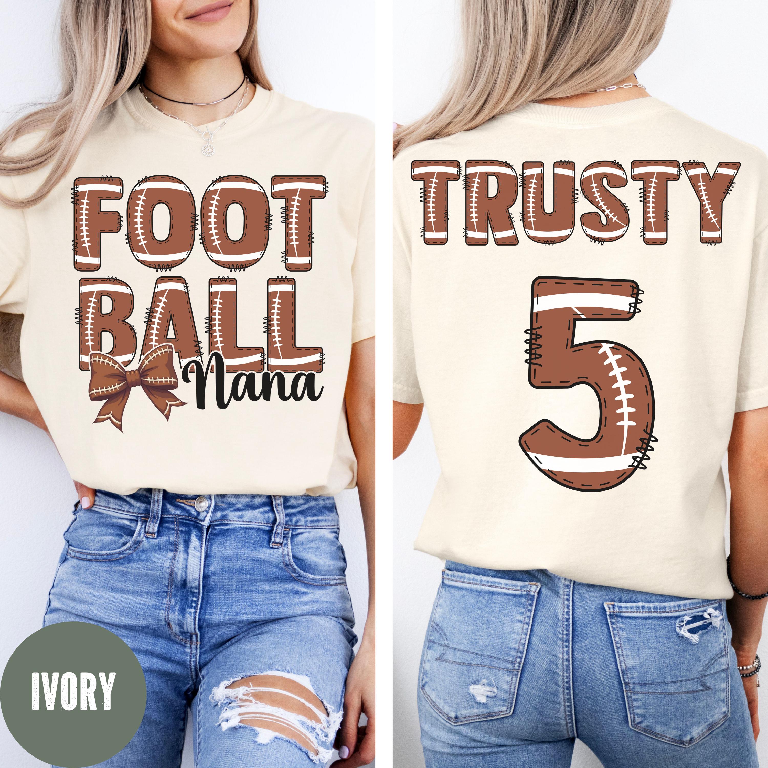 Custom Football Nana Shirt, Comfort Colors® Custom Number Football Tee, Game Day Football Papa, Football Season Tee, Football Nana Tee