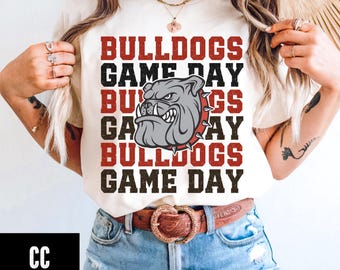 Custom Bulldogs Mascot T-Shirt, Comfort Colors® Retro Bulldogs Tshirt, Bulldogs Fan Gift, Bulldogs School Mascot Shirt, Bulldogs Spirit Tee