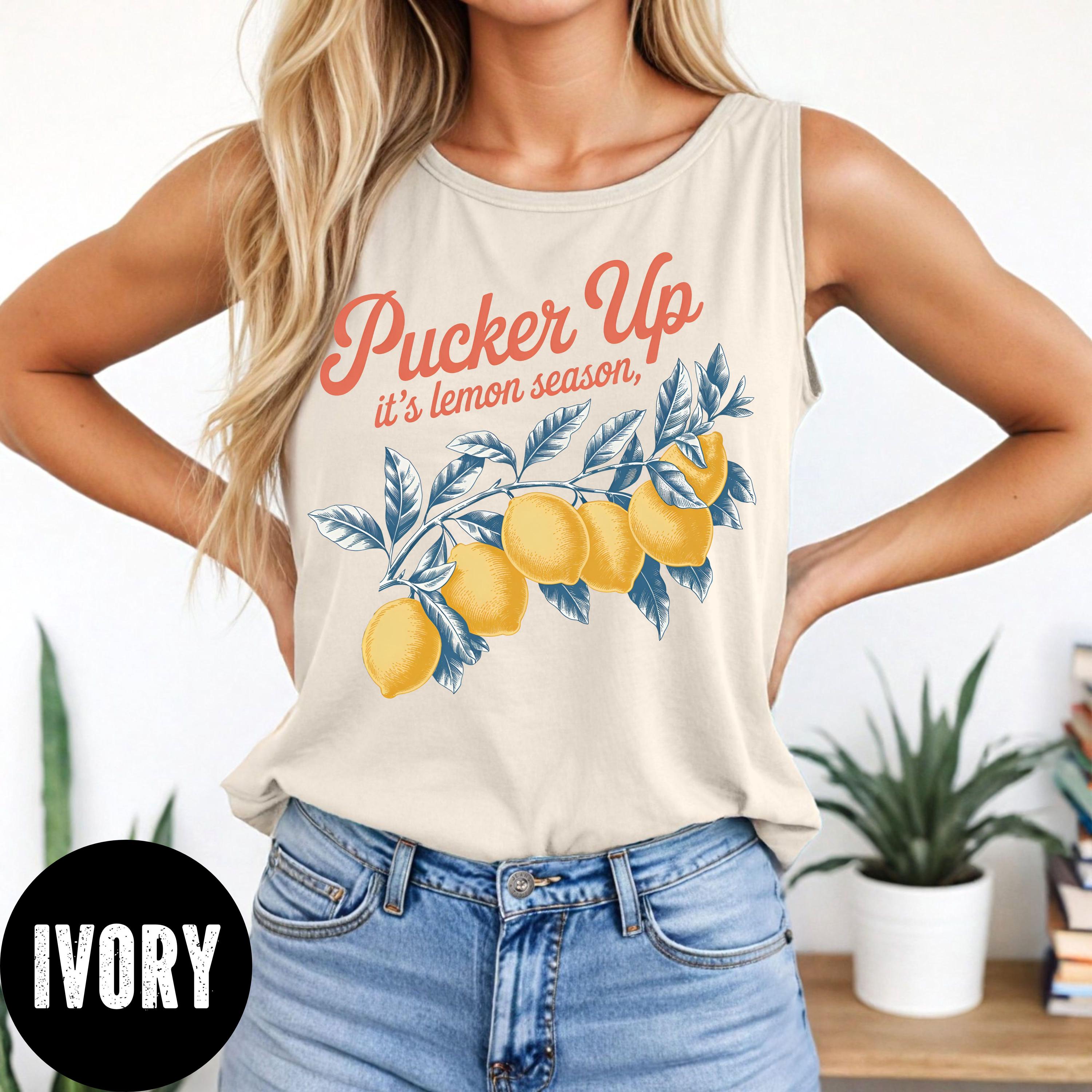 Lemon Embroidered Tank Top - Etsy