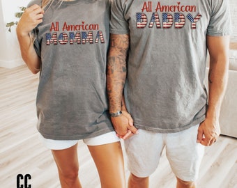 Matching Mom and Dad Shirt's, Patriotic Parent's Shirt, Custom Mama and Daddy Shirt, Mom's, Baseball Season T-shirt