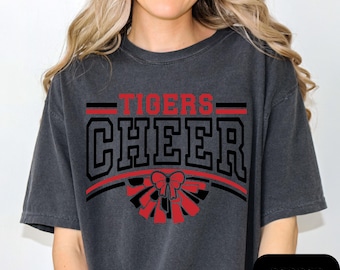 Custom Cheerleader Shirt, Comfort Colors® Custom Mascot Shirt, Cheer Shirt, Game Day Tee, Cheer Mom Shirt, Cheerleader Shirt, Cheer Gifts