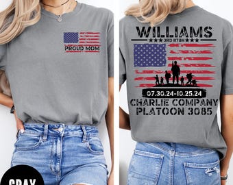 Custom Military Graduation Shirt, Comfort Colors® Military Graduation Family Shirt, Custom Bootcamp Graduation Tee, Military Mom, Girlfriend